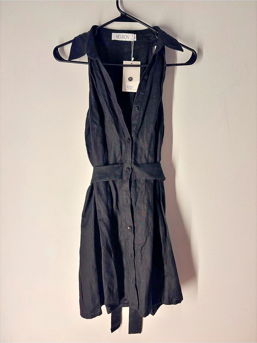 HEVRON Domino Mini Dress Black